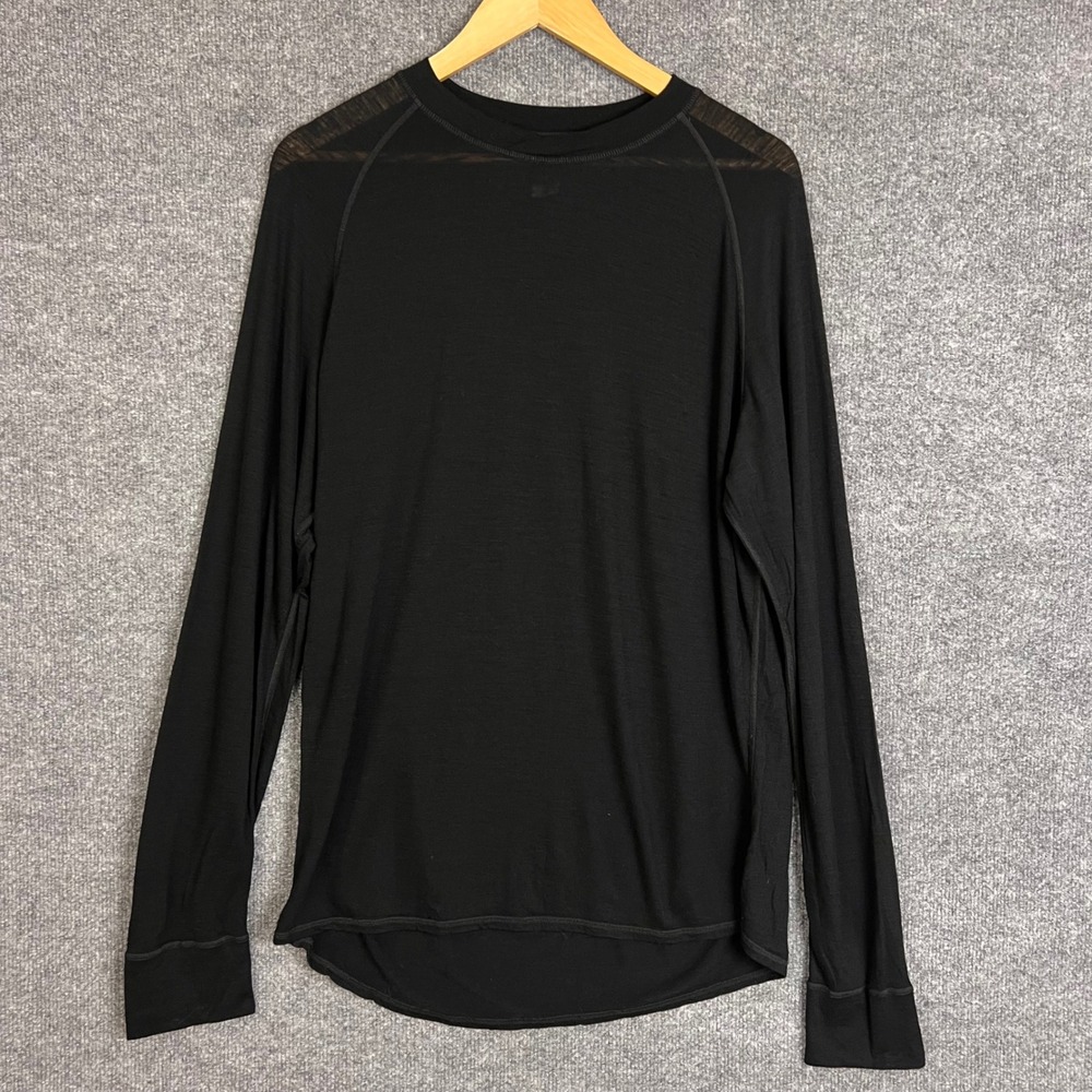 Patagonia Performance Baselayer Mens XL Black Merino Wool Long Sleeve